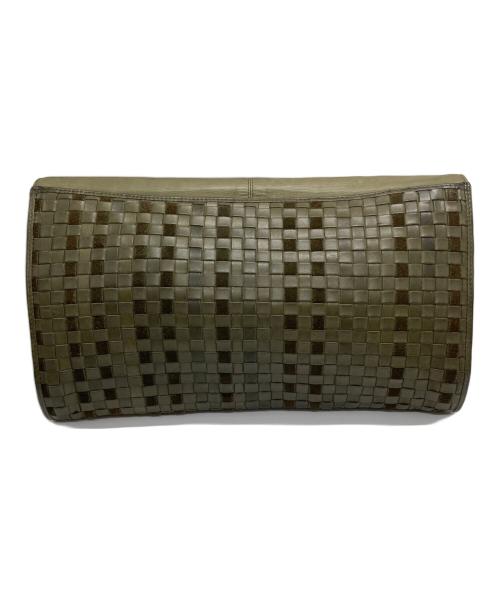 BOTTEGA VENETA（ボッテガベネタ）BOTTEGA VENETA (ボッテガベネタ) オールドイントレチャート レザークラッチバッグ オリーブの古着・服飾アイテム