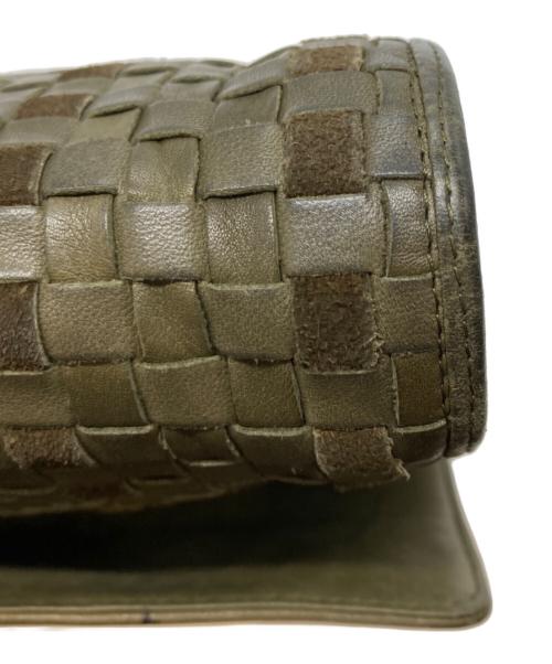 BOTTEGA VENETA（ボッテガベネタ）BOTTEGA VENETA (ボッテガベネタ) オールドイントレチャート レザークラッチバッグ オリーブの古着・服飾アイテム
