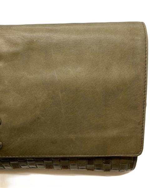 BOTTEGA VENETA（ボッテガベネタ）BOTTEGA VENETA (ボッテガベネタ) オールドイントレチャート レザークラッチバッグ オリーブの古着・服飾アイテム