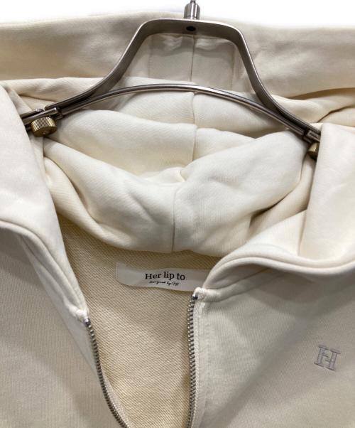 HER LIP TO（ハーリップトゥ）Her lip to (ハーリップトゥ) Flight Mode Zip Hoodie ベージュ サイズ:Fの古着・服飾アイテム