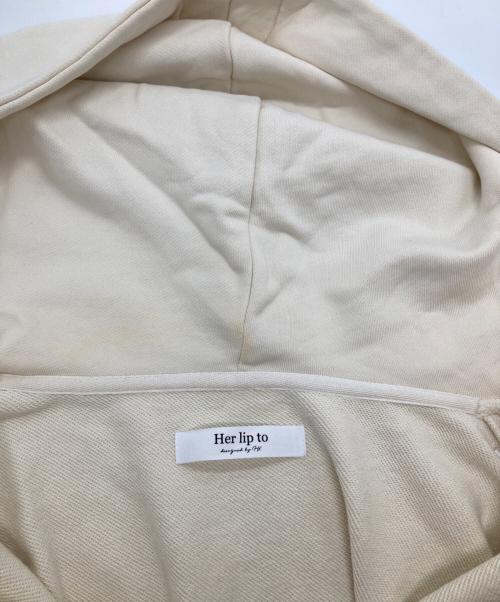 HER LIP TO（ハーリップトゥ）Her lip to (ハーリップトゥ) Flight Mode Zip Hoodie ベージュ サイズ:Fの古着・服飾アイテム