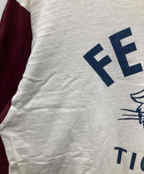 WAREHOUSE（ウエアハウス）WAREHOUSE (ウエアハウス) 7分袖ベースボールTシャツ ホワイト×ボルドー サイズ:XLの古着・服飾アイテム