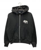 stussyステューシー）の古着「ストックロゴジップフーディ」｜ブラック