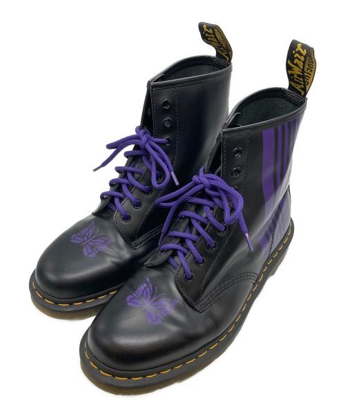 Dr.Martens（ドクターマーチン）Dr.Martens (ドクターマーチン) Needles (ニードルズ) NEEDLES STRIPE SMOOTH/8ホールブーツ/ニードルズ ストライプ スムース ブラック サイズ:US10の古着・服飾アイテム