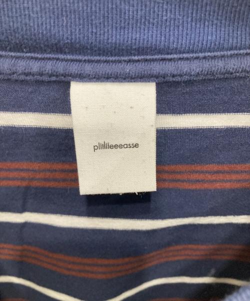 plllllleeeasse（プリーズ）plllllleeeasse (プリーズ) multi stripe short sleeve tee/マルチ ストライプ ショート スリーブ ティー ネイビー サイズ:XLの古着・服飾アイテム
