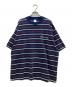 plllllleeeasse（プリーズ）の古着「multi stripe short sleeve tee/マルチ ストライプ ショート スリーブ ティー」｜ネイビー
