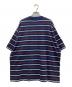 plllllleeeasse (プリーズ) multi stripe short sleeve tee/マルチ ストライプ ショート スリーブ ティー ネイビー サイズ:XL：9000円