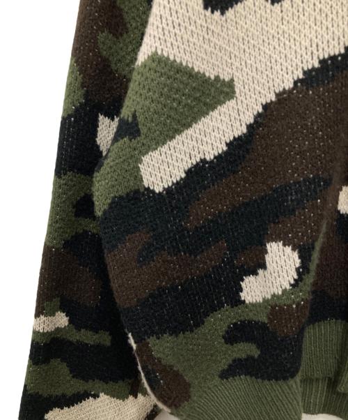BLESS U（ブレスユー）BLESS U (ブレスユー) BU CAMOUFLAGE PATTERN KNIT HOODIE グリーン サイズ:Lの古着・服飾アイテム