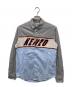 KENZO（ケンゾー）の古着「フロントロゴバイカラーシャツ」｜グレー×ブルー