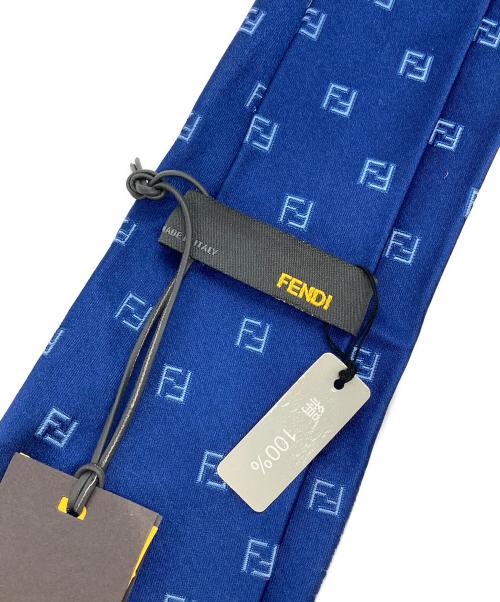 FENDI（フェンディ）FENDI (フェンディ) ロゴネクタイ ネイビー サイズ:F 未使用品の古着・服飾アイテム
