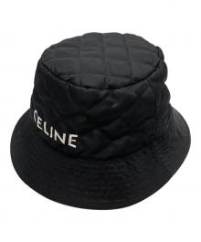 CELINE（セリーヌ）の古着「ナイロンツイルキルティングバケットハット」｜ブラック