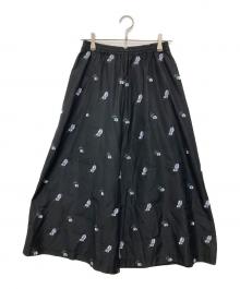 LOEFF（ロエフ）の古着「キャットニップ ジャガード ガウチョパンツ」｜ブラック