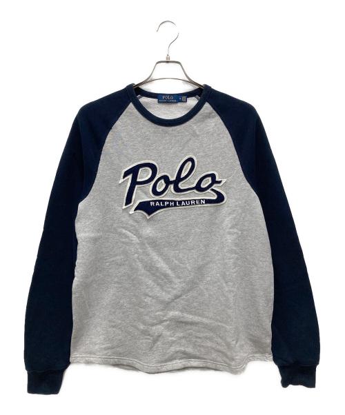 POLO RALPH LAUREN（ポロ・ラルフローレン）POLO RALPH LAUREN (ポロ・ラルフローレン) ラグランスウェット グレー×ネイビー サイズ:Mの古着・服飾アイテム