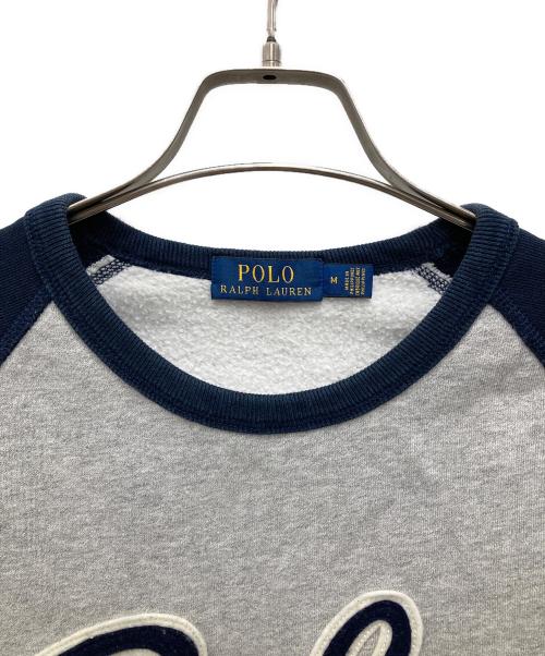 POLO RALPH LAUREN（ポロ・ラルフローレン）POLO RALPH LAUREN (ポロ・ラルフローレン) ラグランスウェット グレー×ネイビー サイズ:Mの古着・服飾アイテム