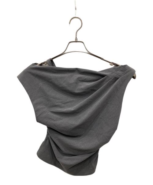 Snidel（スナイデル）Snidel (スナイデル) オフショルドレープブラウス グレー サイズ:Fの古着・服飾アイテム