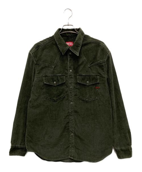 DIESEL（ディーゼル）DIESEL (ディーゼル) D-OCEAN/コーデュロイシャツ オリーブ サイズ:XLの古着・服飾アイテム