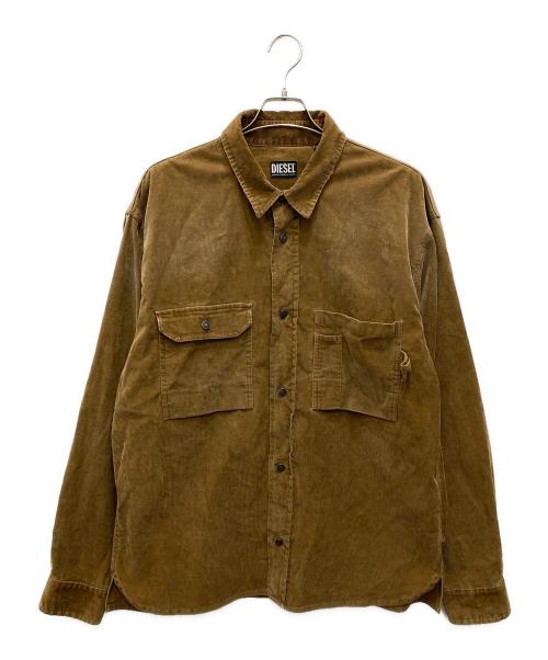 DIESEL（ディーゼル）DIESEL (ディーゼル) S-BUN-CORD/コーデュロイシャツ ブラウン サイズ:XLの古着・服飾アイテム