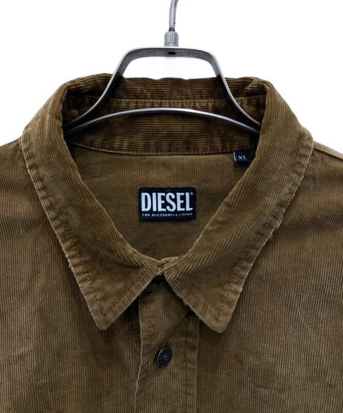 DIESEL（ディーゼル）DIESEL (ディーゼル) S-BUN-CORD/コーデュロイシャツ ブラウン サイズ:XLの古着・服飾アイテム