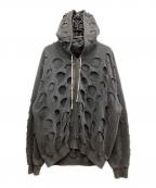 DANKE SCHONダンケ シェーン）の古着「PIGMENT DOT PIERCED SWEAT HOODIE/ピグメント ドット ピアスド スウェット フーディー」｜グレー