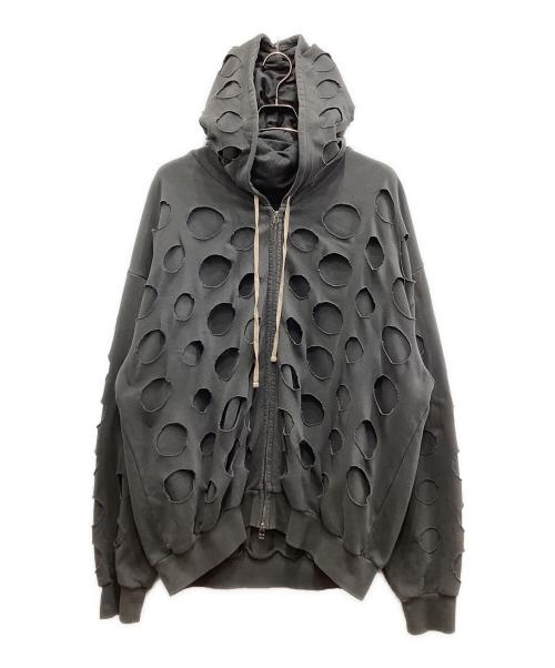 DANKE SCHON（ダンケ シェーン）Danke schon (ダンケ シェーン) PIGMENT DOT PIERCED SWEAT HOODIE/ピグメント ドット ピアスド スウェット フーディー グレー サイズ:Fの古着・服飾アイテム