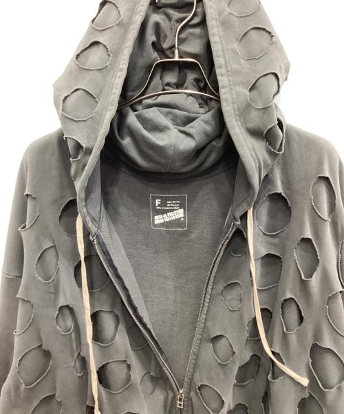 DANKE SCHON（ダンケ シェーン）Danke schon (ダンケ シェーン) PIGMENT DOT PIERCED SWEAT HOODIE/ピグメント ドット ピアスド スウェット フーディー グレー サイズ:Fの古着・服飾アイテム