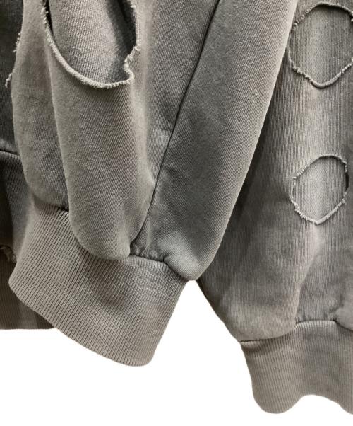 DANKE SCHON（ダンケ シェーン）Danke schon (ダンケ シェーン) PIGMENT DOT PIERCED SWEAT HOODIE/ピグメント ドット ピアスド スウェット フーディー グレー サイズ:Fの古着・服飾アイテム