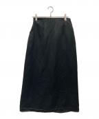MANOFマノフ）の古着「SATIN MAXI SKIRT」｜ブラック