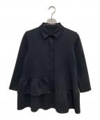 NOLLEY'Sノーリーズ）の古着「エアボールアシメペプラムオーバーシャツ」｜ネイビー