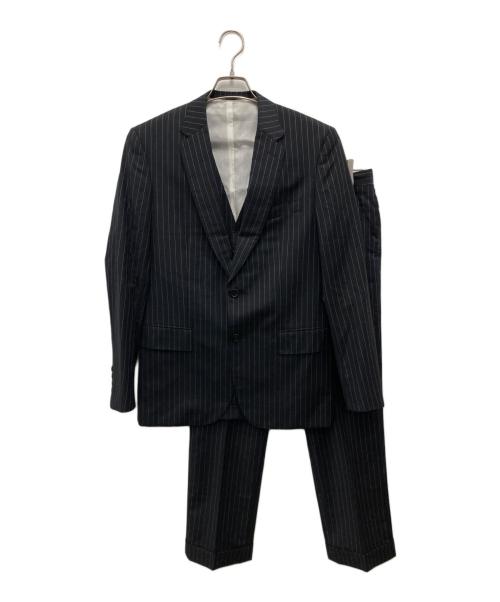 PAUL SMITH（ポールスミス）PAUL SMITH (ポールスミス) ストライプ3ピースセットアップスーツ ブラック サイズ:Lの古着・服飾アイテム