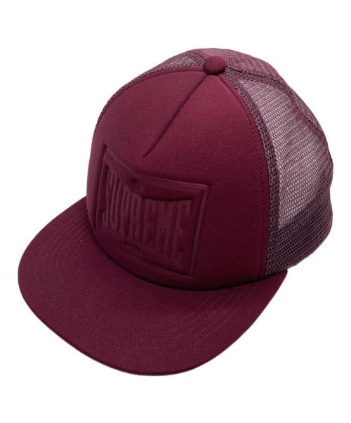 SUPREME（シュプリーム）SUPREME (シュプリーム) stamped mesh back 5-panel maroon/スタンプロゴ メッシュ バック ファイブパネル マルーン レッドの古着・服飾アイテム