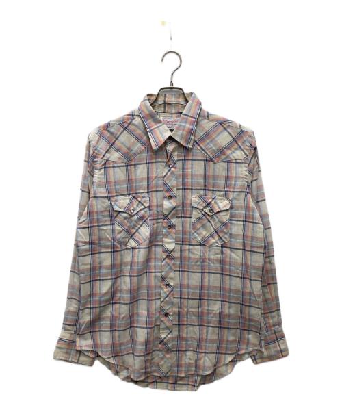 Wrangler（ラングラー）Wrangler (ラングラー) 70's 襟芯チェックウエスタンシャツ マルチカラー サイズ:ｻｲｽﾞ表記なしの古着・服飾アイテム