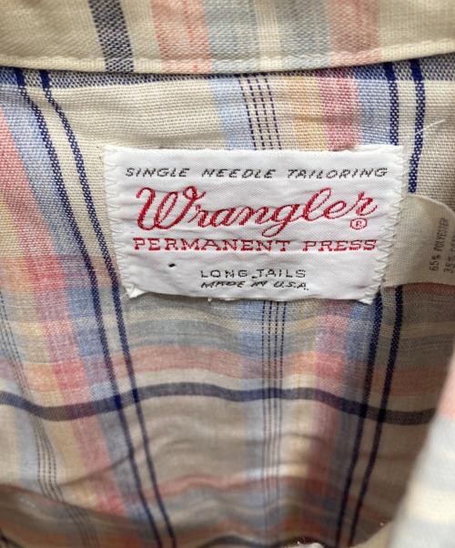 Wrangler（ラングラー）Wrangler (ラングラー) 70's 襟芯チェックウエスタンシャツ マルチカラー サイズ:ｻｲｽﾞ表記なしの古着・服飾アイテム