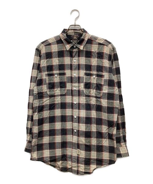 RRL（ダブルアールエル）RRL (ダブルアールエル) 90's 三つ星チェックシャツ ベージュ×ブラック サイズ:Mの古着・服飾アイテム