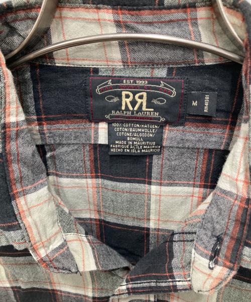 RRL（ダブルアールエル）RRL (ダブルアールエル) 90's 三つ星チェックシャツ ベージュ×ブラック サイズ:Mの古着・服飾アイテム