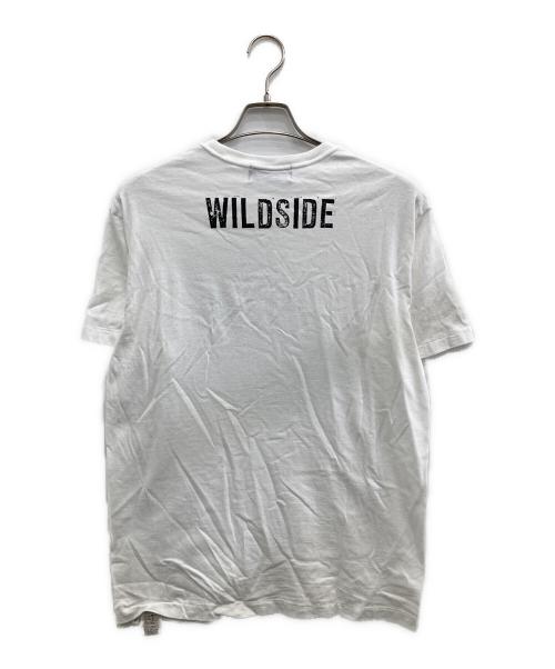 WILDSIDE YOHJI YAMAMOTO（ワイルドサイド ヨウジ ヤマモト）WILDSIDE YOHJI YAMAMOTO (ワイルドサイド ヨウジ ヤマモト) BLUE CHRYSANTHEMUM White T-Shirt/ブルー クリサンセマム ホワイト ティーシャツ ホワイト サイズ:Lの古着・服飾アイテム