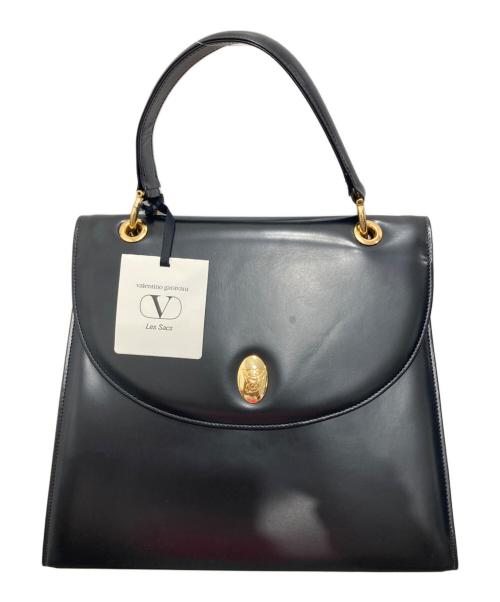 VALENTINO GARAVANI（ヴァレンティノ・ガラヴァーニ）VALENTINO GARAVANI (ヴァレンティノ・ガラヴァーニ) レザーハンドバッグ ブラックの古着・服飾アイテム