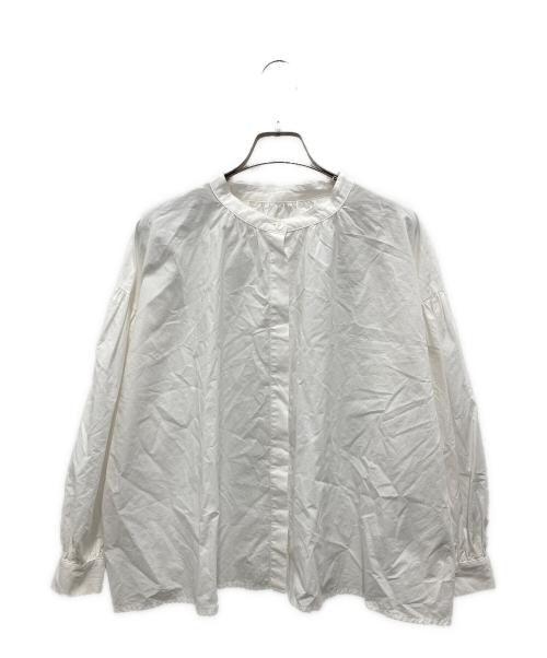 HUIS（ハウス）huis (ハウス) オーガニックコットンバルーンスリーブワイドブラウス ホワイト サイズ:Fの古着・服飾アイテム