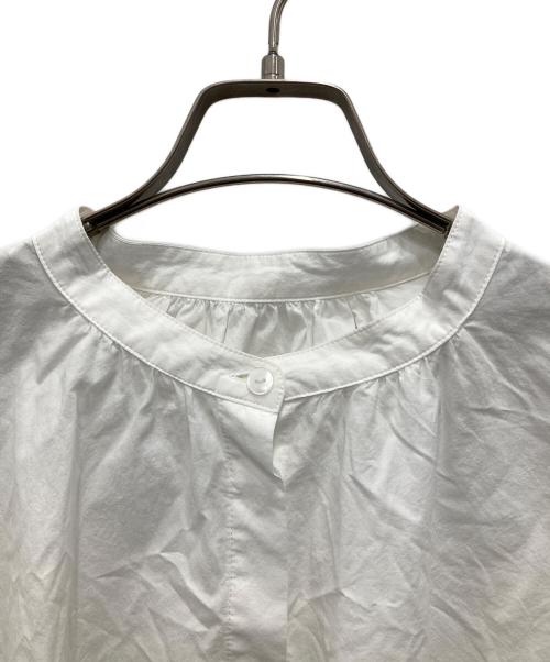 HUIS（ハウス）huis (ハウス) オーガニックコットンバルーンスリーブワイドブラウス ホワイト サイズ:Fの古着・服飾アイテム
