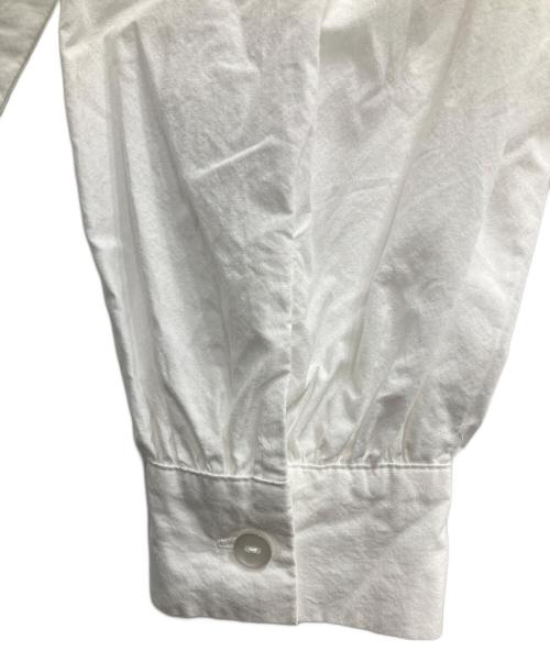 HUIS（ハウス）huis (ハウス) オーガニックコットンバルーンスリーブワイドブラウス ホワイト サイズ:Fの古着・服飾アイテム