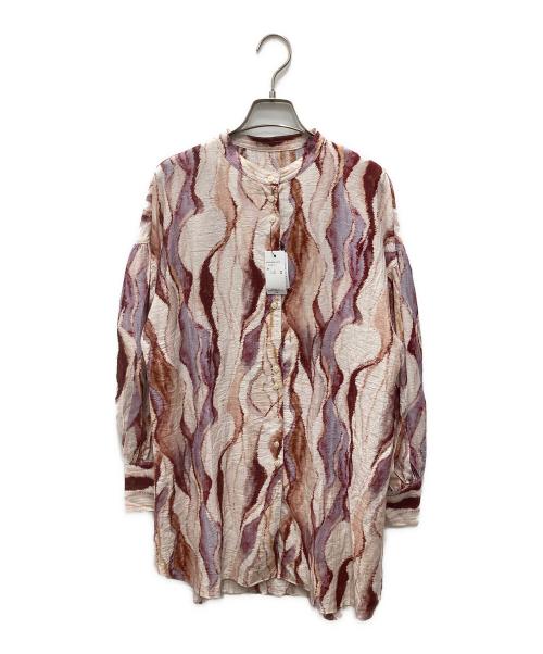 SUM1 STYLE（スミスタイル）SUM1 STYLE (スミスタイル) バンドカラープリントブラウス ベージュ サイズ:F 未使用品の古着・服飾アイテム