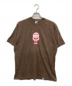 stussyステューシー）の古着「00sジェイソンスカルプリントTシャツ」｜ブラウン