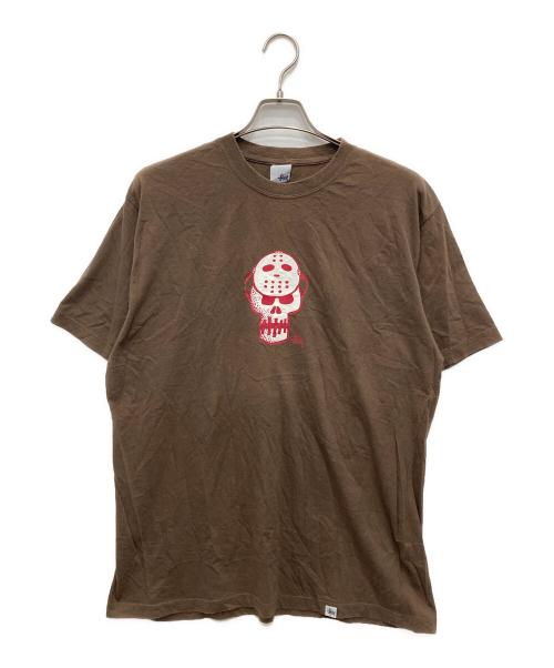 stussy（ステューシー）stussy (ステューシー) 00sジェイソンスカルプリントTシャツ ブラウン サイズ:XLARGEの古着・服飾アイテム
