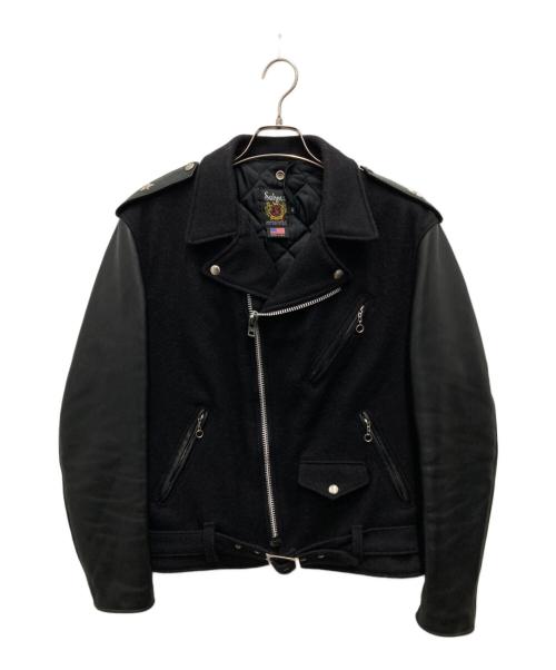 Schott（ショット）Schott (ショット) ワンスター メルトンレザーダブルライダースジャケット ブラック サイズ:42の古着・服飾アイテム