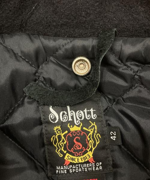 Schott（ショット）Schott (ショット) ワンスター メルトンレザーダブルライダースジャケット ブラック サイズ:42の古着・服飾アイテム