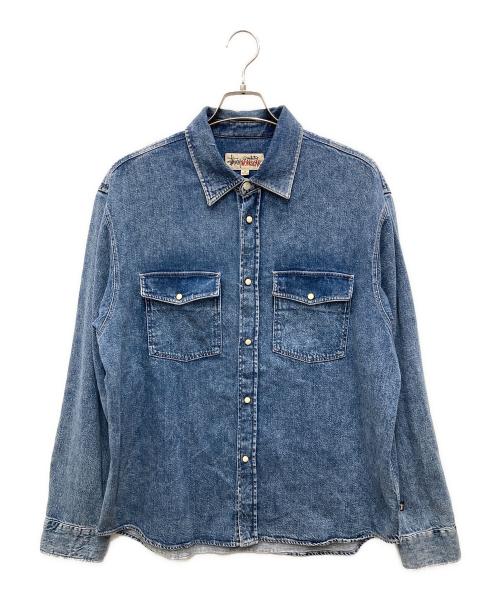 stussy（ステューシー）stussy (ステューシー) 24SS Boxy Western Denim L/S Shirt/ボクシー ウェスタン デニム エルエス シャツ インディゴ サイズ:Mの古着・服飾アイテム