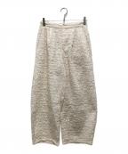 heliopoleエリオポール）の古着「JACQUARD CURVY PANTS/ジャガード カーヴィー パンツ」｜ホワイト