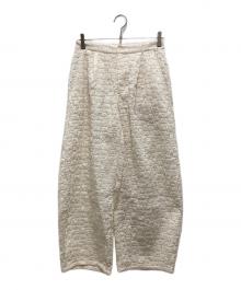 heliopole（エリオポール）の古着「JACQUARD CURVY PANTS/ジャガード カーヴィー パンツ」｜ホワイト