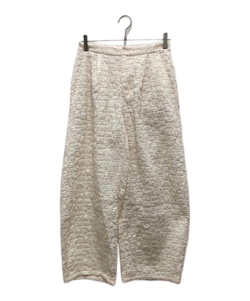 heliopole（エリオポール）heliopole (エリオポール) JACQUARD CURVY PANTS/ジャガード カーヴィー パンツ ホワイト サイズ:Ｓの古着・服飾アイテム