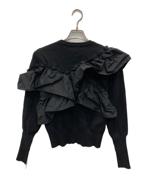 STYLE MIXER（スタイルミキサー）STYLE MIXER (スタイルミキサー) アシンメトリーフリルニットトップ ブラック サイズ:FREEの古着・服飾アイテム