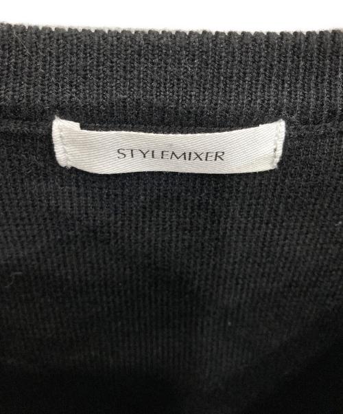 STYLE MIXER（スタイルミキサー）STYLE MIXER (スタイルミキサー) アシンメトリーフリルニットトップ ブラック サイズ:FREEの古着・服飾アイテム